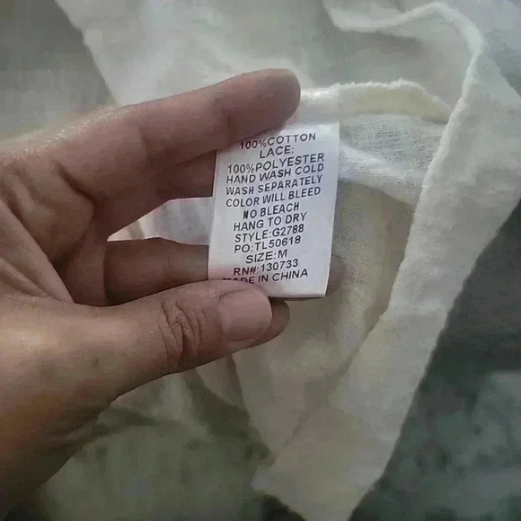 Umgee Embroidered Boho Peplum Cottage core Prairie Gauzy Women's Size Medium - Picture 6 of 6